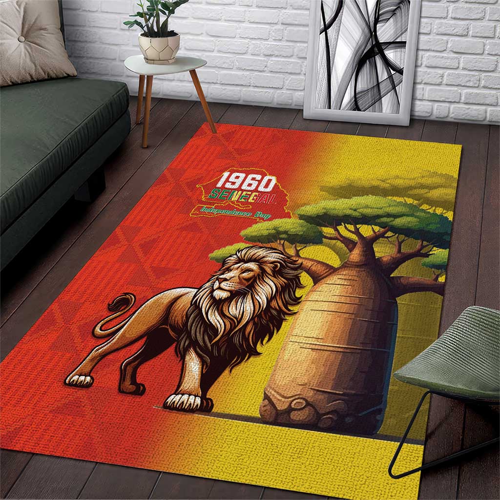 Afro Senegal Independence Day Area Rug 65th Anniversary - Kente Pattern LT15