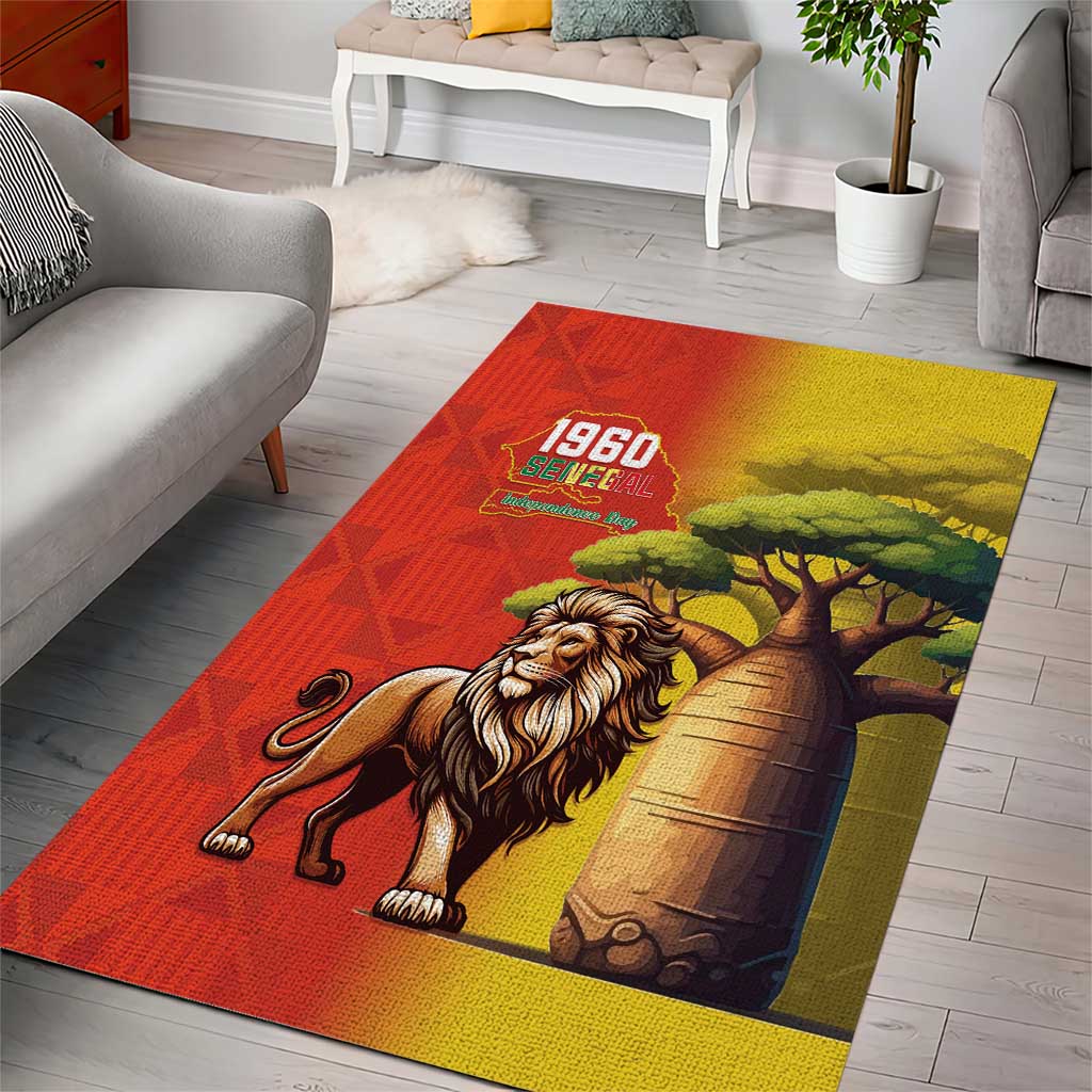 Afro Senegal Independence Day Area Rug 65th Anniversary - Kente Pattern LT15