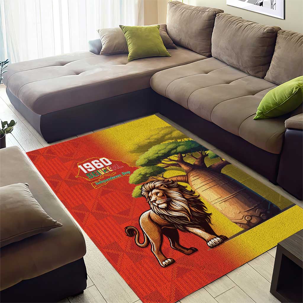 Afro Senegal Independence Day Area Rug 65th Anniversary - Kente Pattern LT15