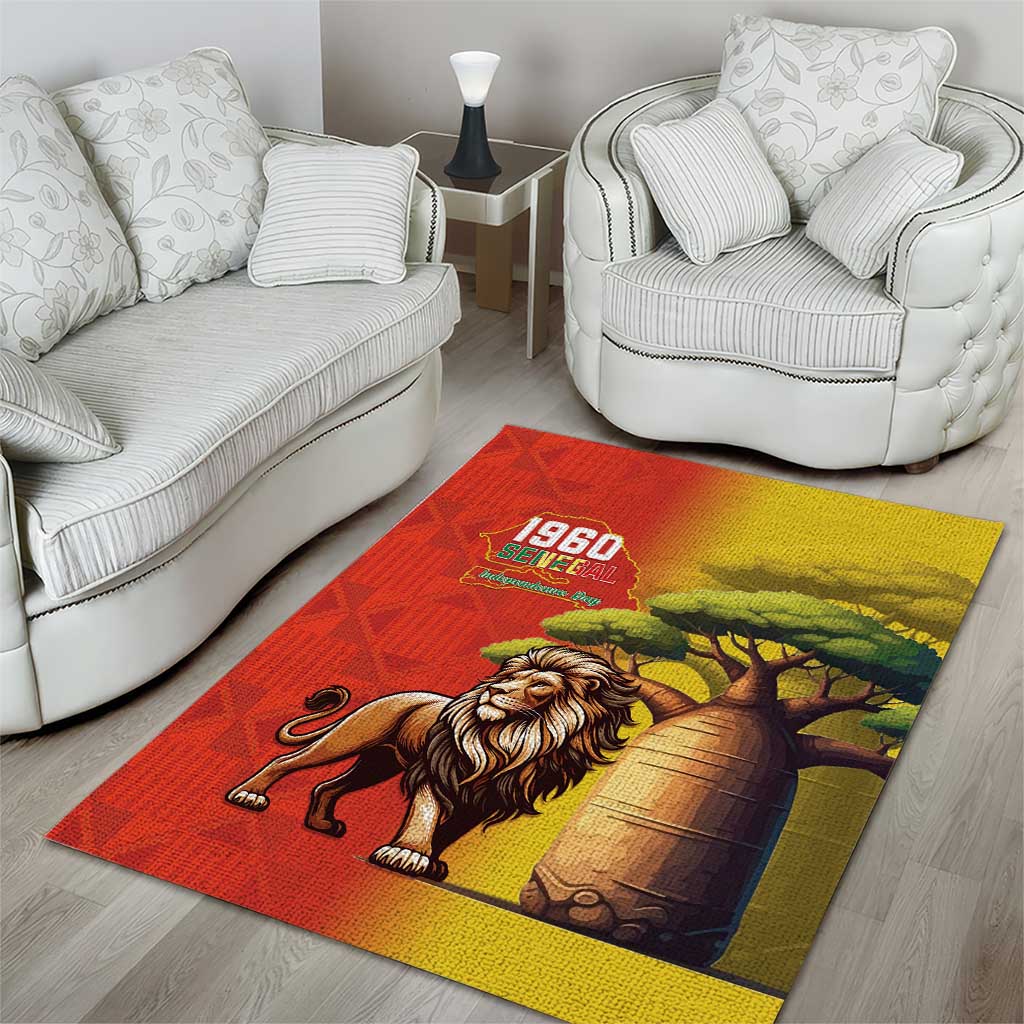 Afro Senegal Independence Day Area Rug 65th Anniversary - Kente Pattern LT15