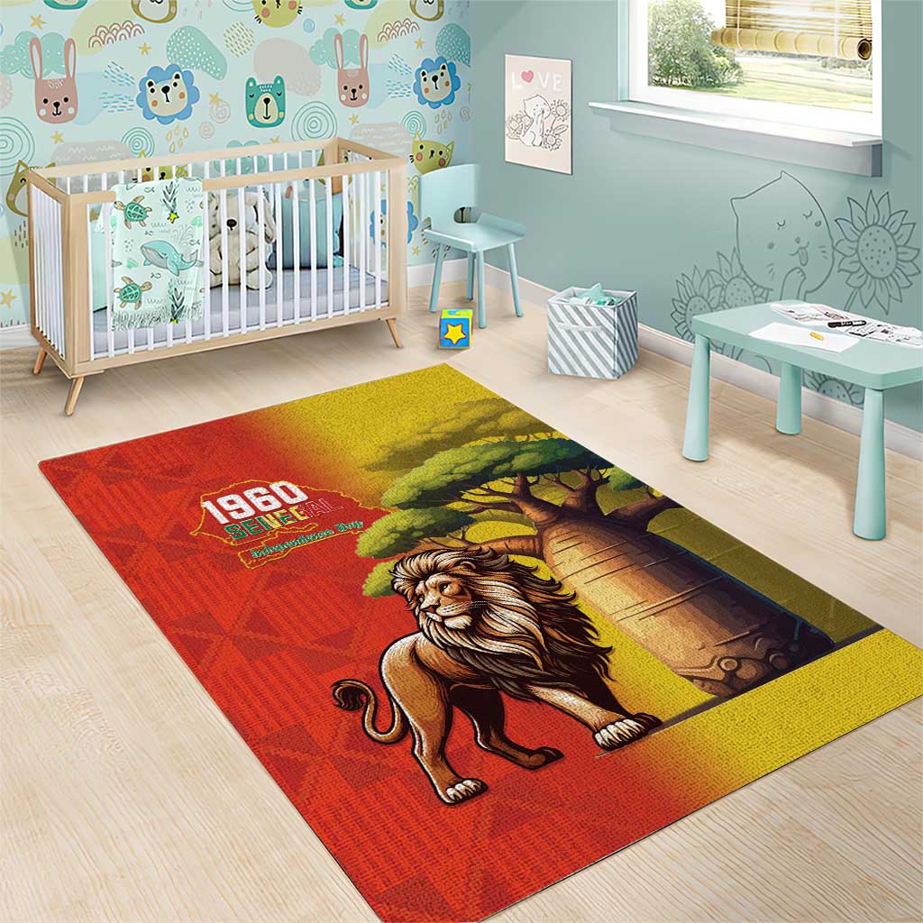 Afro Senegal Independence Day Area Rug 65th Anniversary - Kente Pattern LT15