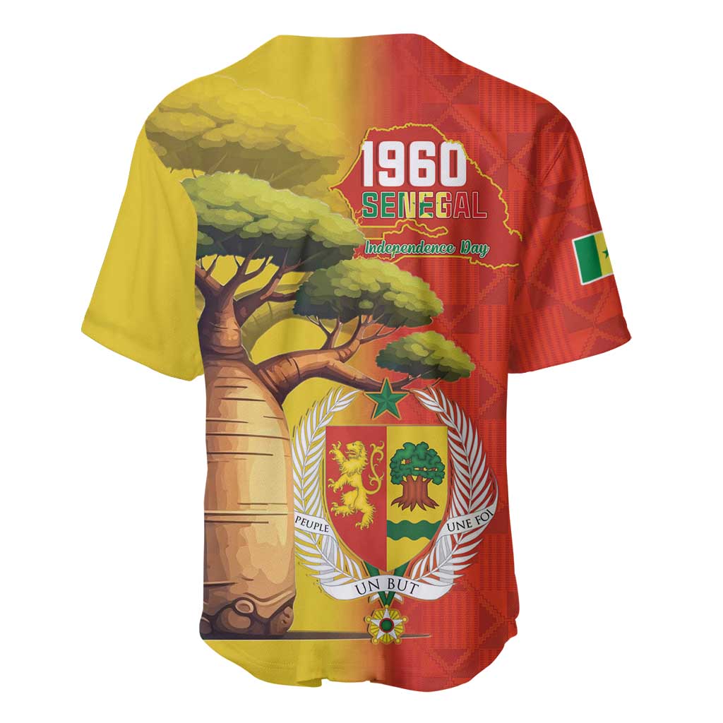 Afro Senegal Independence Day Baseball Jersey 65th Anniversary - Kente Pattern LT15