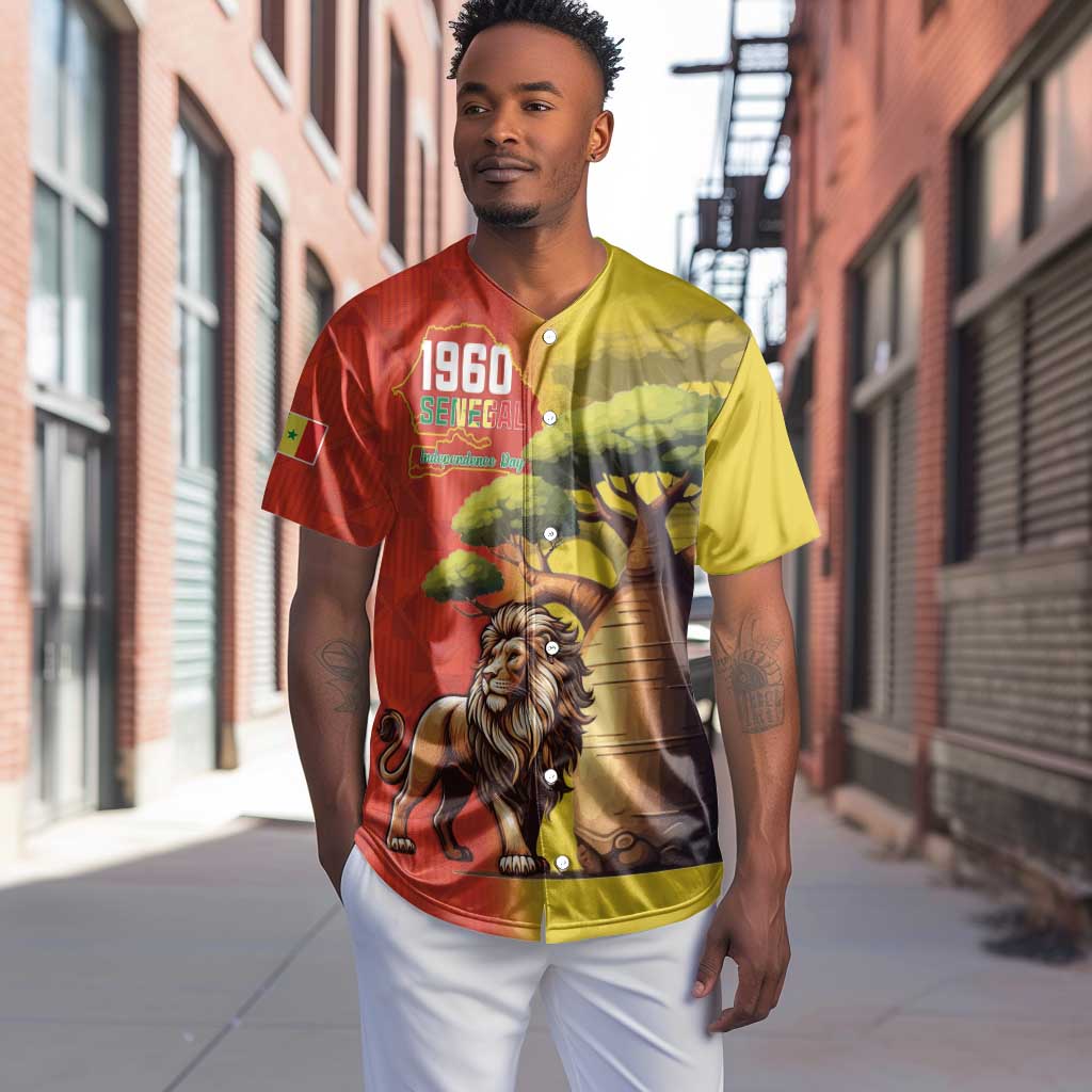 Afro Senegal Independence Day Baseball Jersey 65th Anniversary - Kente Pattern LT15