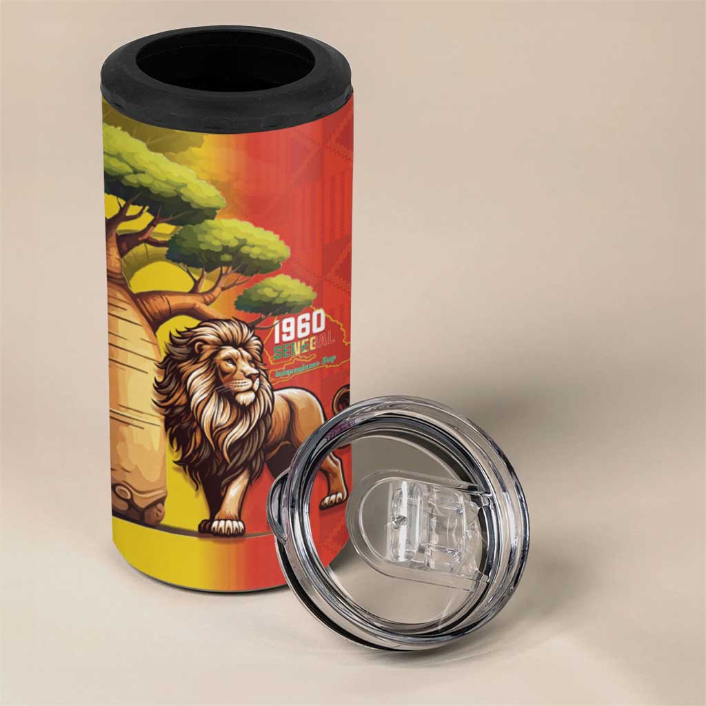 Afro Senegal Independence Day 4 in 1 Can Cooler Tumbler 65th Anniversary - Kente Pattern LT15