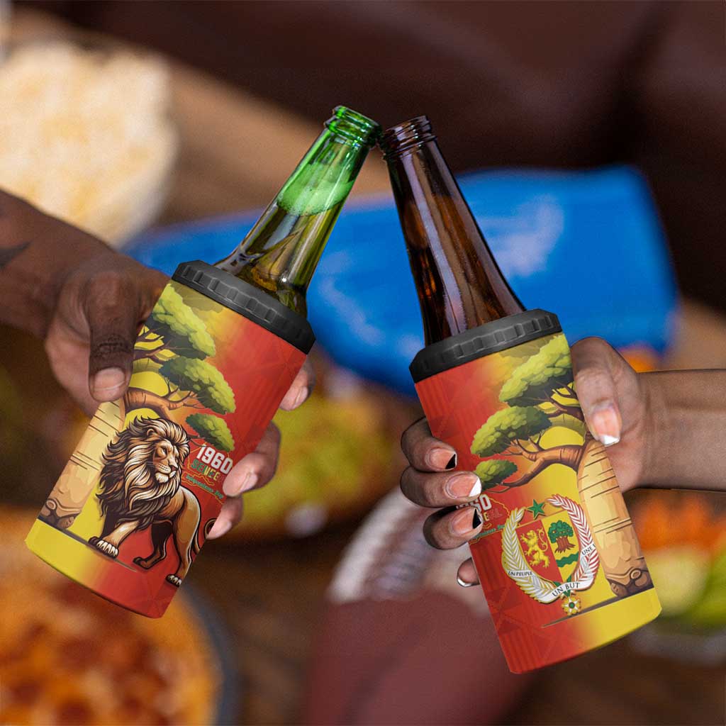 Afro Senegal Independence Day 4 in 1 Can Cooler Tumbler 65th Anniversary - Kente Pattern LT15