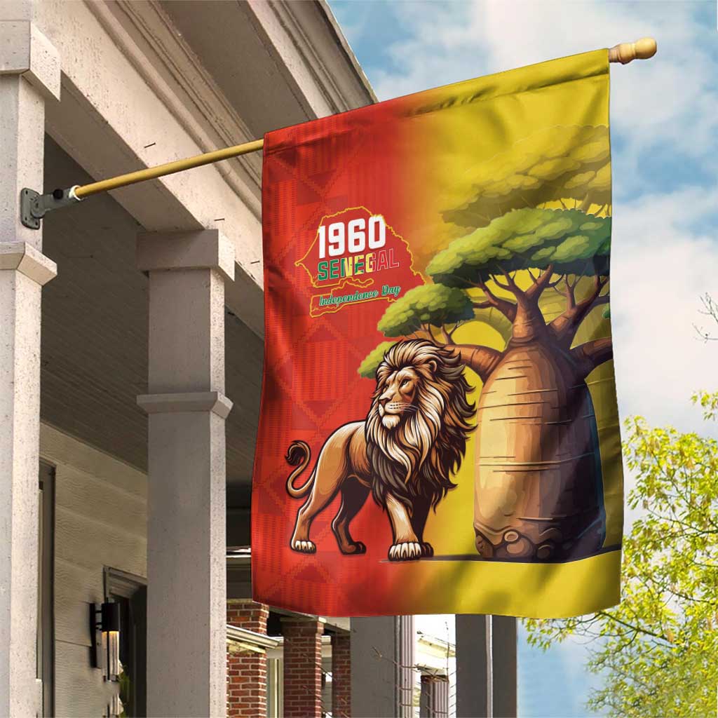 Afro Senegal Independence Day Garden Flag 65th Anniversary - Kente Pattern LT15