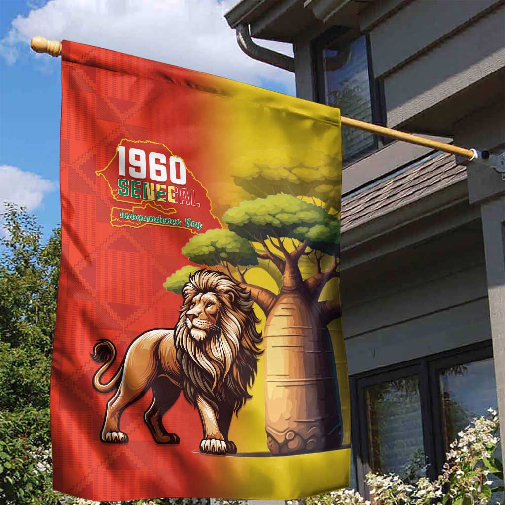 Afro Senegal Independence Day Garden Flag 65th Anniversary - Kente Pattern LT15