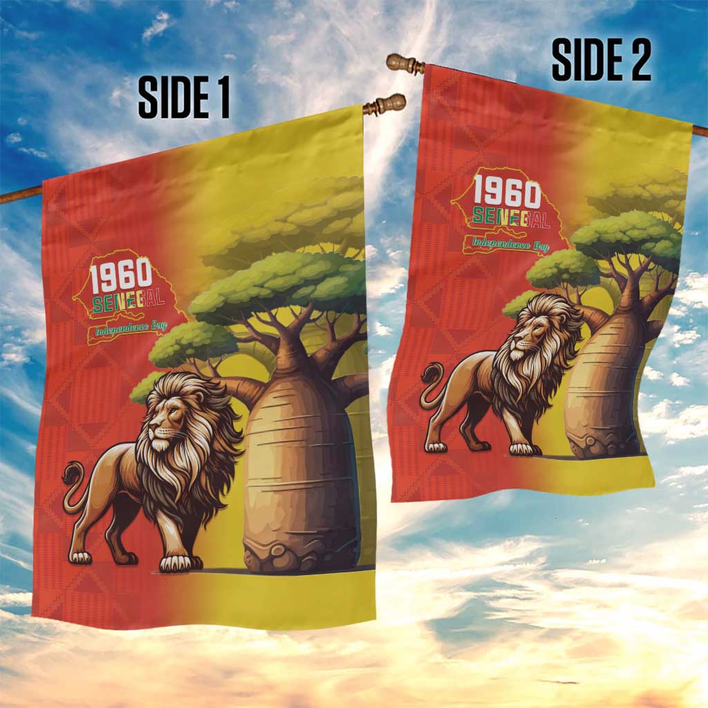 Afro Senegal Independence Day Garden Flag 65th Anniversary - Kente Pattern LT15