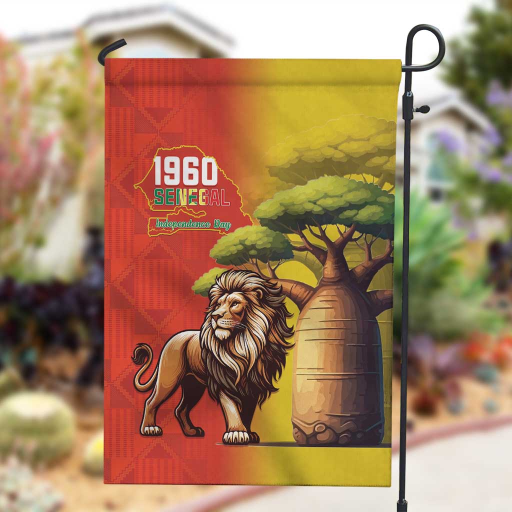 Afro Senegal Independence Day Garden Flag 65th Anniversary - Kente Pattern LT15