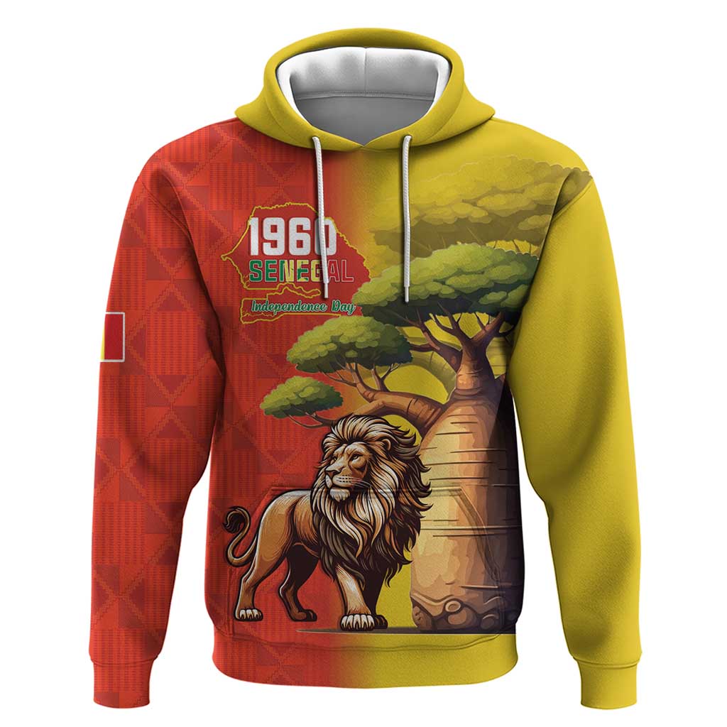 Senegal Independence Day Hoodie Lion With Baobab LT15