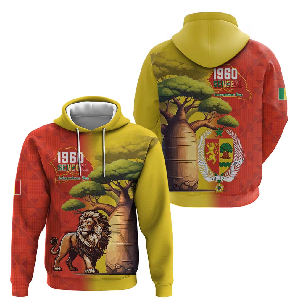 Senegal Independence Day Hoodie Lion With Baobab LT15