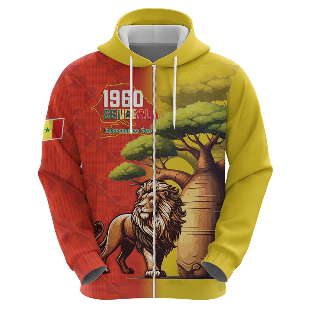 Senegal Independence Day Hoodie Lion With Baobab LT15