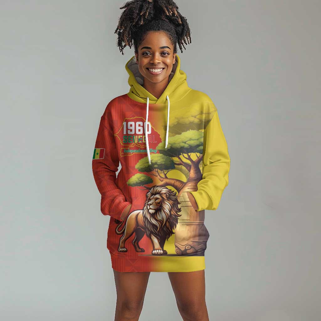 Afro Senegal Independence Day Hoodie Dress 65th Anniversary - Kente Pattern LT15