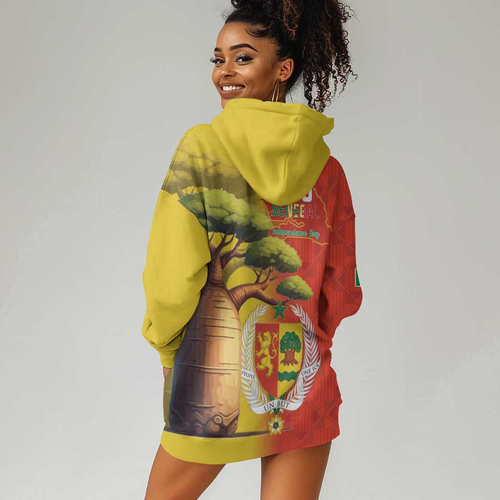 Afro Senegal Independence Day Hoodie Dress 65th Anniversary - Kente Pattern LT15