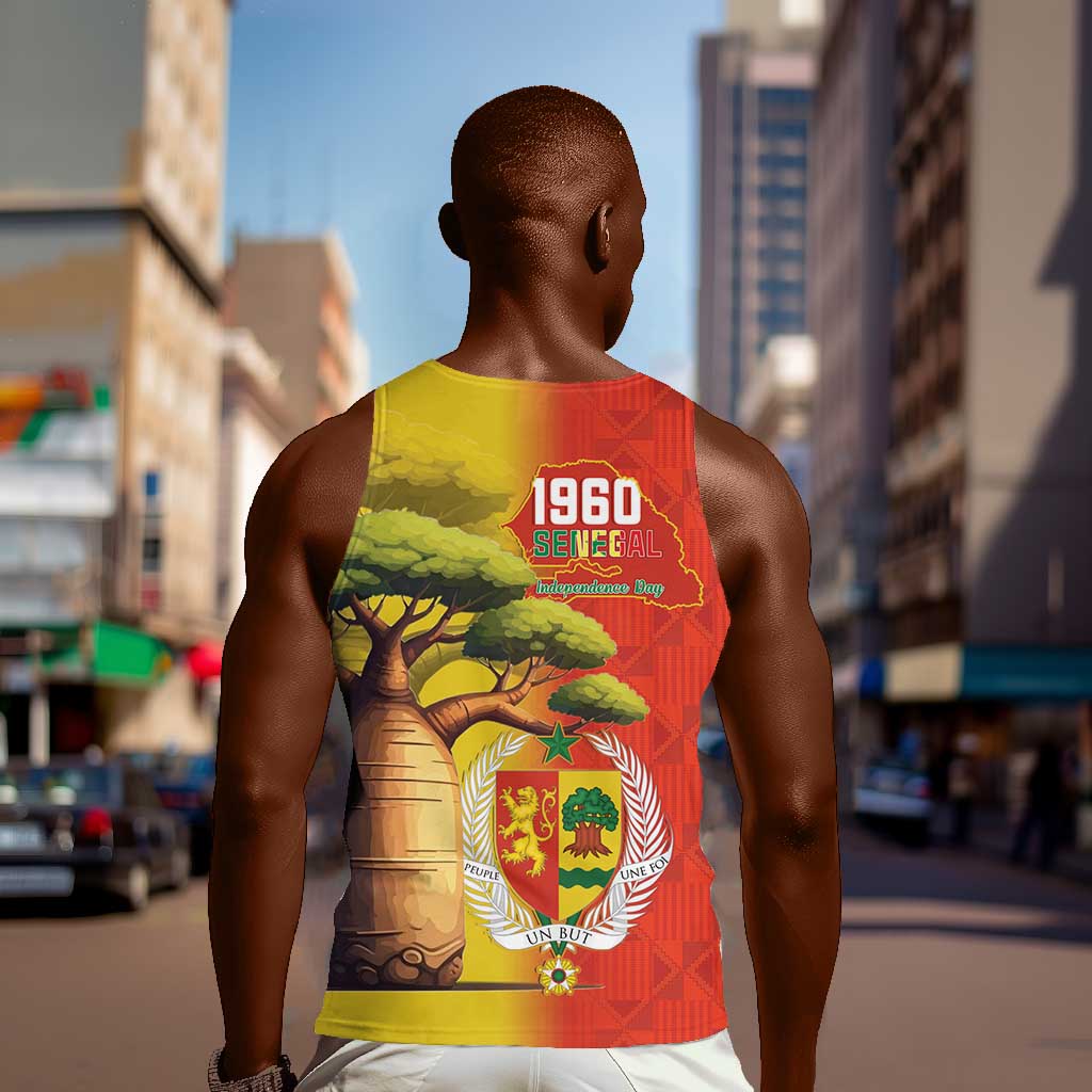 Afro Senegal Independence Day Men Tank Top 65th Anniversary - Kente Pattern LT15