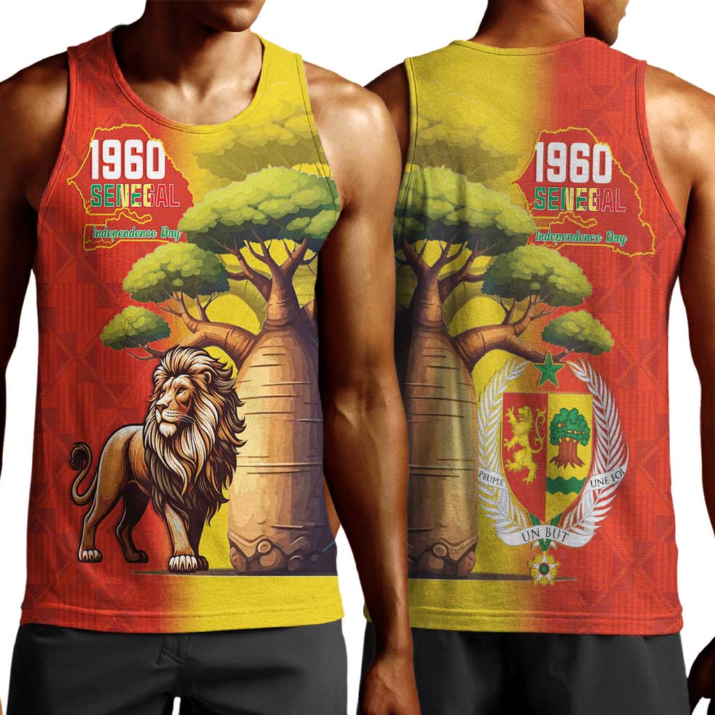 Afro Senegal Independence Day Men Tank Top 65th Anniversary - Kente Pattern LT15