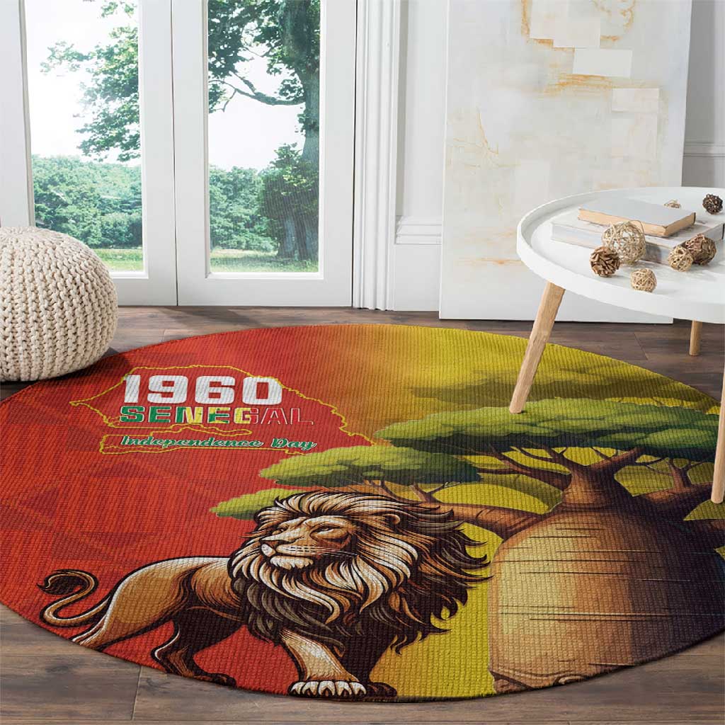 Afro Senegal Independence Day Round Carpet 65th Anniversary - Kente Pattern LT15