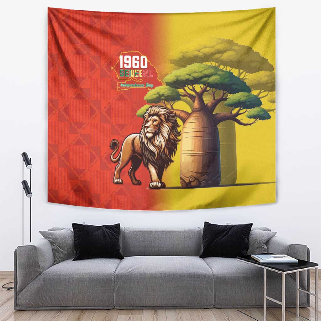 Afro Senegal Independence Day Tapestry 65th Anniversary - Kente Pattern LT15