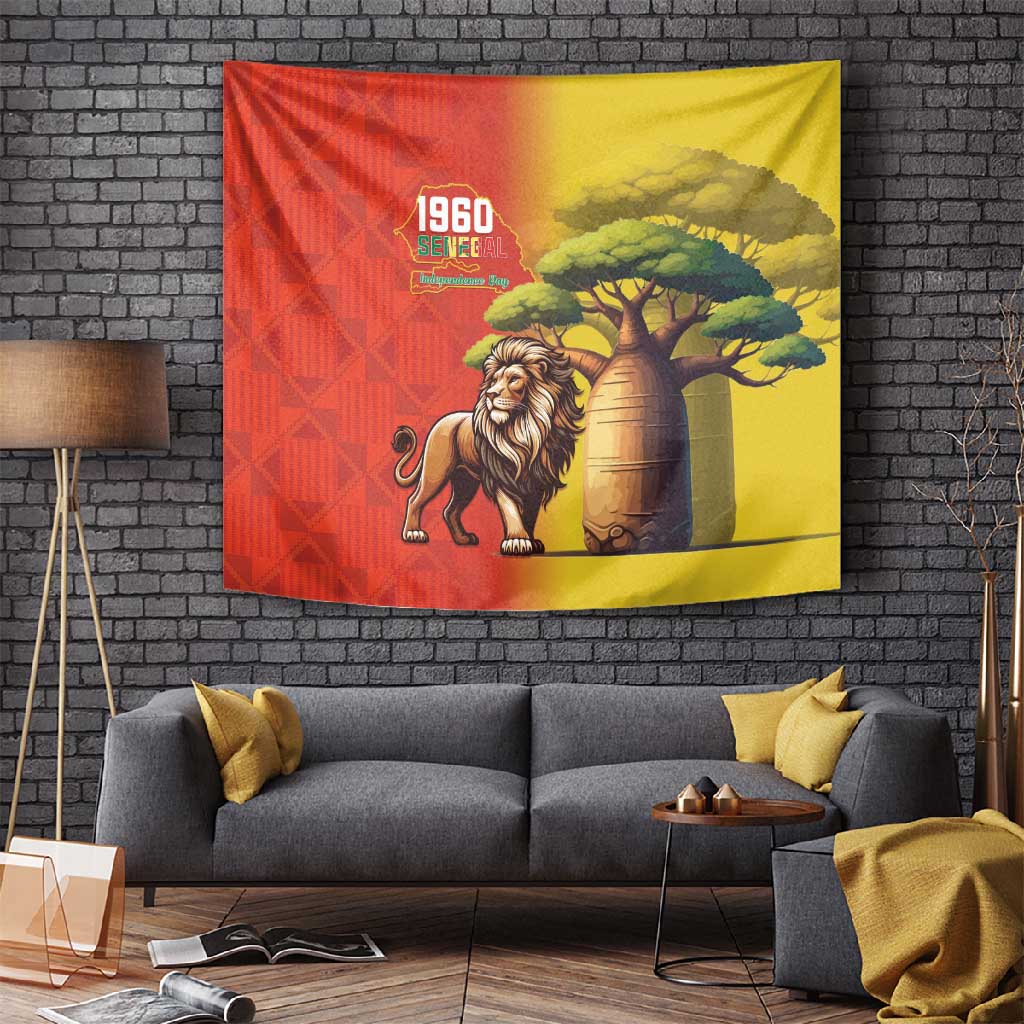 Afro Senegal Independence Day Tapestry 65th Anniversary - Kente Pattern LT15
