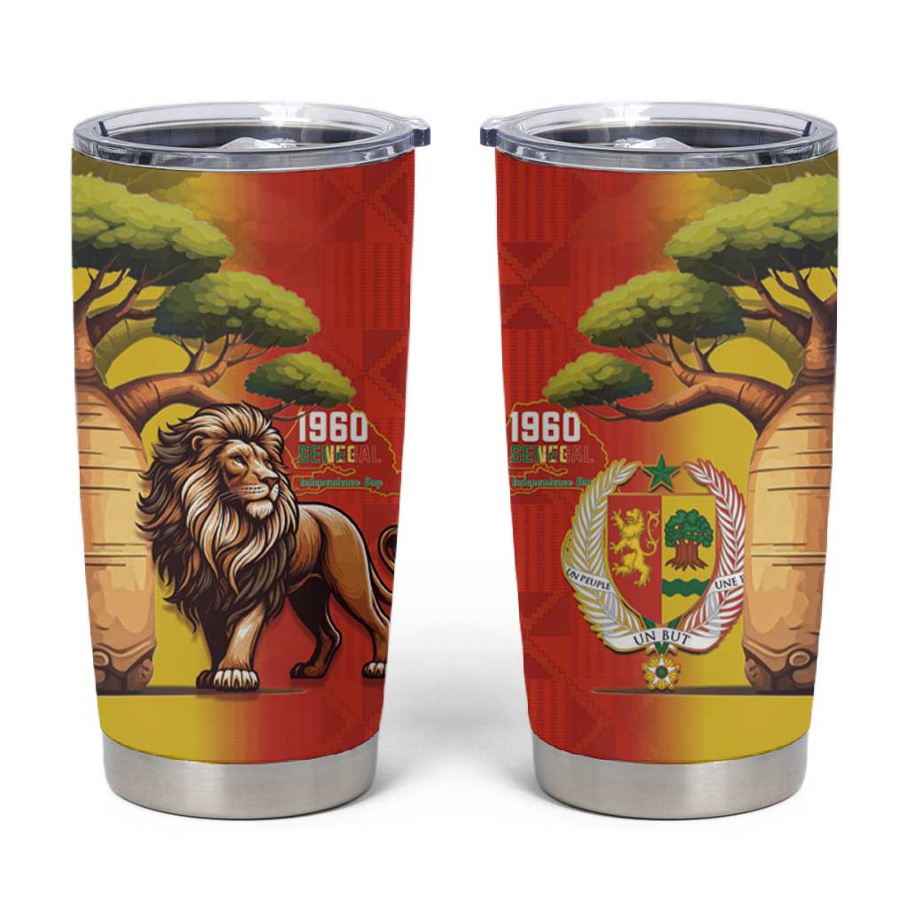 Afro Senegal Independence Day Tumbler Cup 65th Anniversary - Kente Pattern LT15