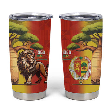 Afro Senegal Independence Day Tumbler Cup 65th Anniversary - Kente Pattern LT15