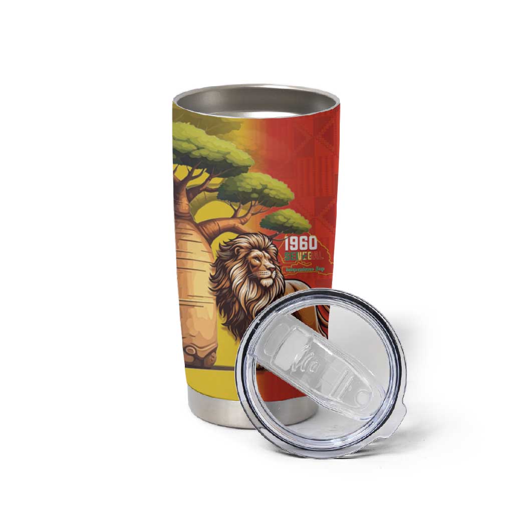 Afro Senegal Independence Day Tumbler Cup 65th Anniversary - Kente Pattern LT15