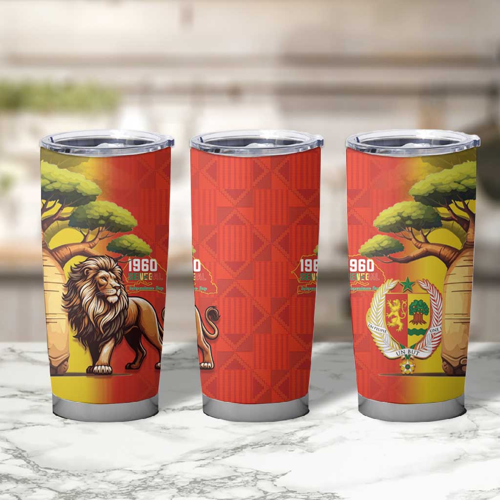 Afro Senegal Independence Day Tumbler Cup 65th Anniversary - Kente Pattern LT15