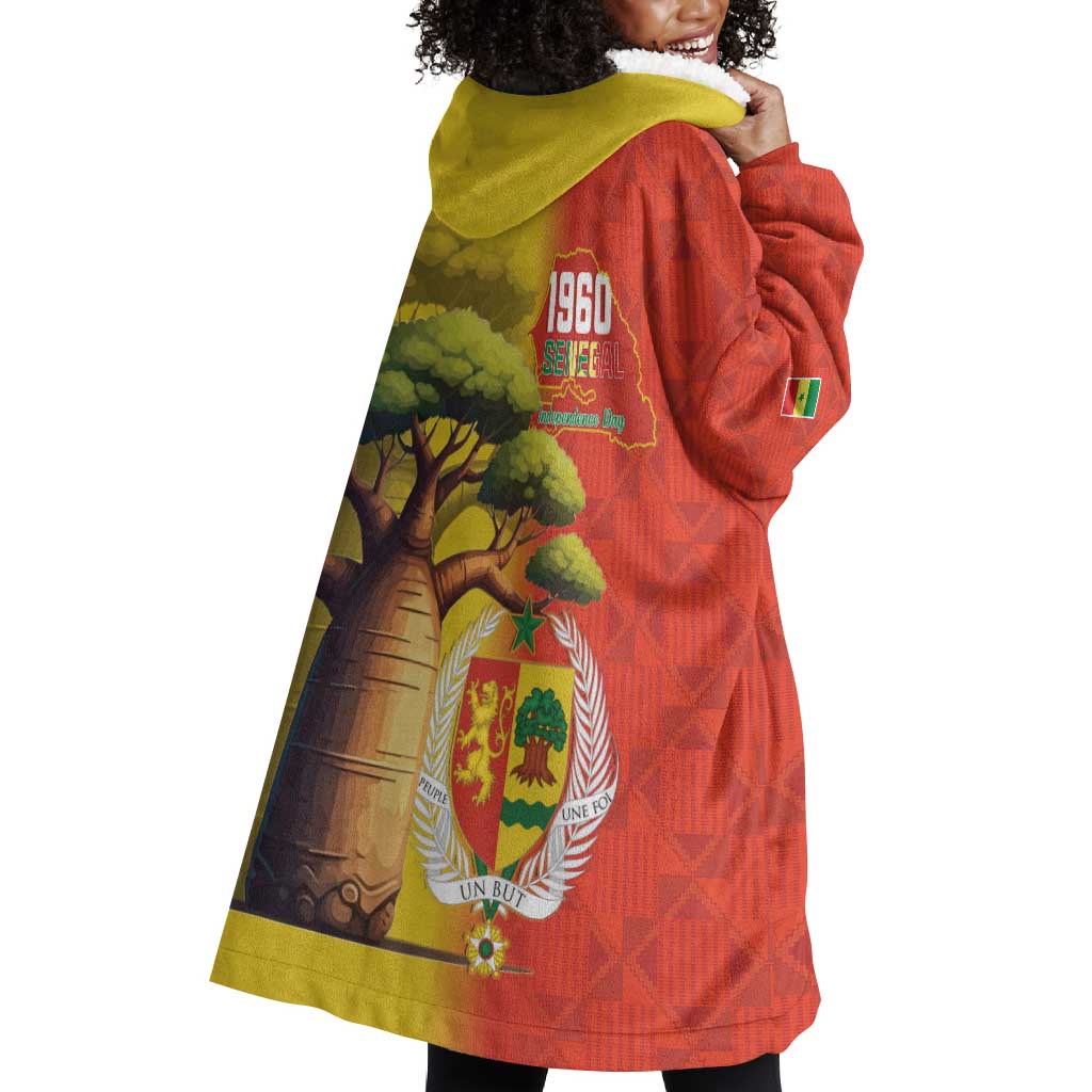 Afro Senegal Independence Day Wearable Blanket Hoodie 65th Anniversary - Kente Pattern LT15