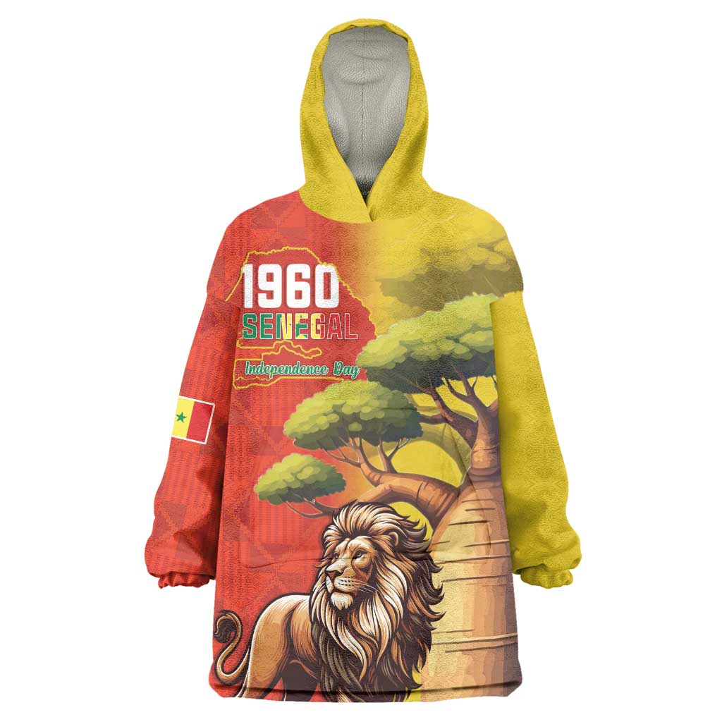 Afro Senegal Independence Day Wearable Blanket Hoodie 65th Anniversary - Kente Pattern LT15