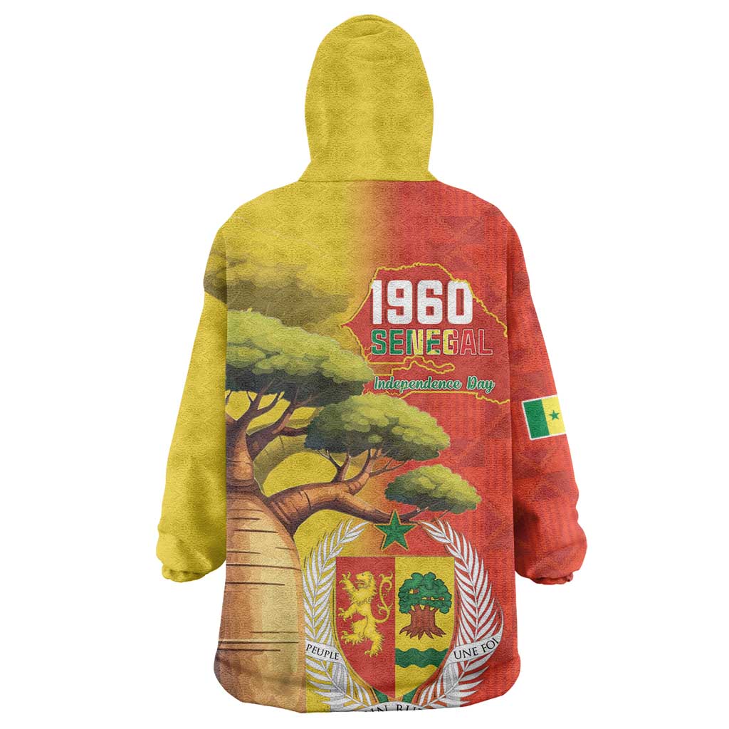 Afro Senegal Independence Day Wearable Blanket Hoodie 65th Anniversary - Kente Pattern LT15