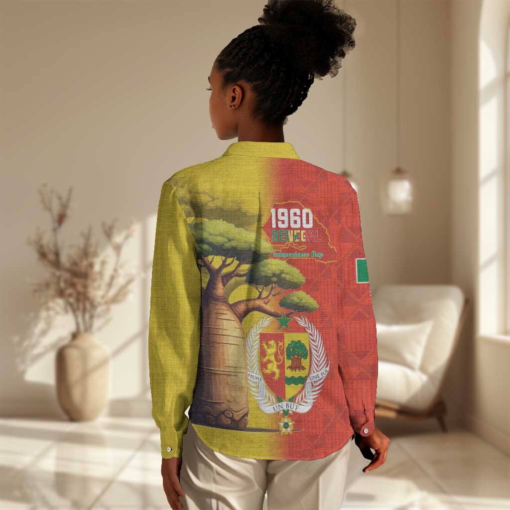 Afro Senegal Independence Day Women Casual Shirt 65th Anniversary - Kente Pattern LT15