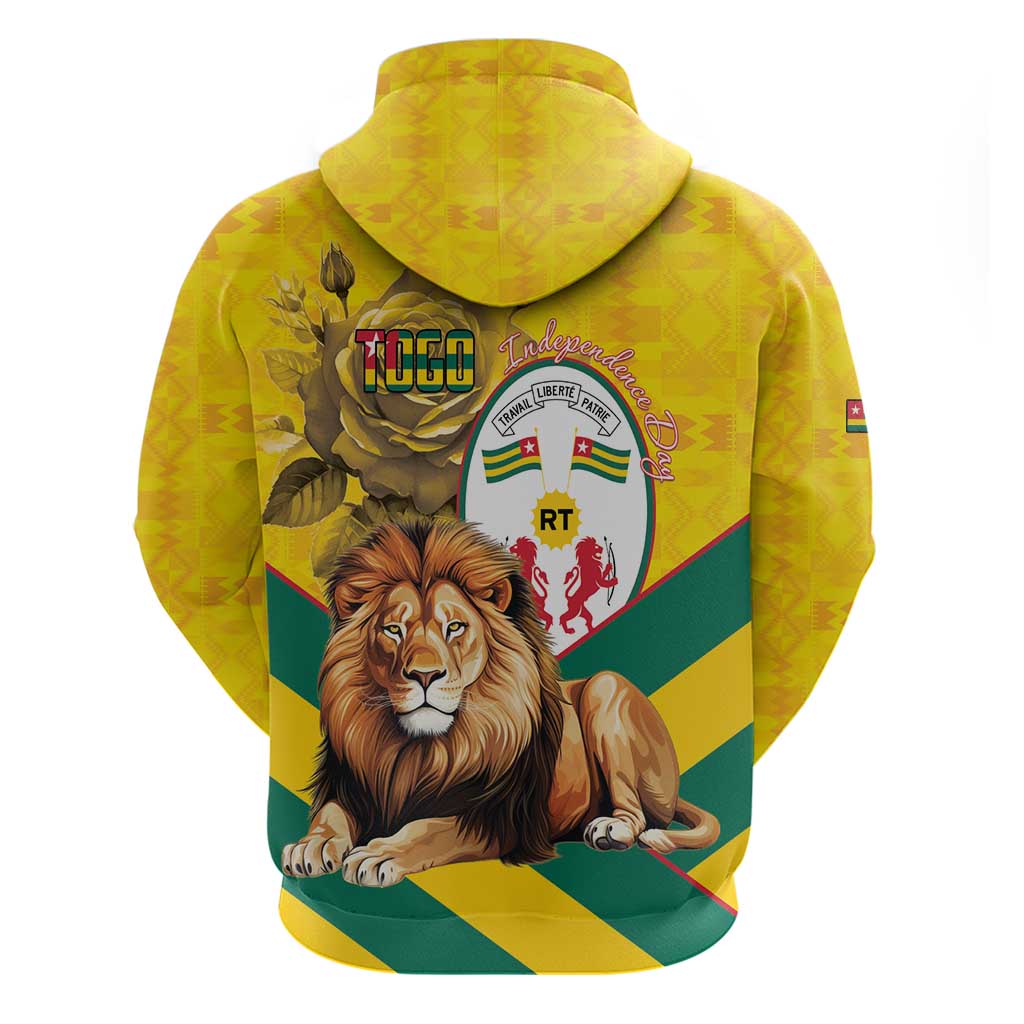 Togo Independence Day Hoodie Lion With Coat Of Arms Kente Pattern LT15