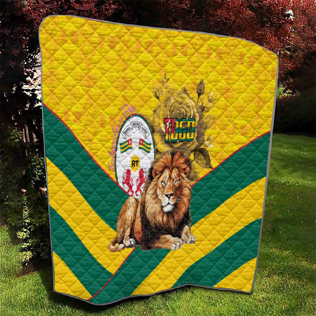 Happy Togo Independence Day Quilt Lion With Coat Of Arms - Kente Pattern LT15