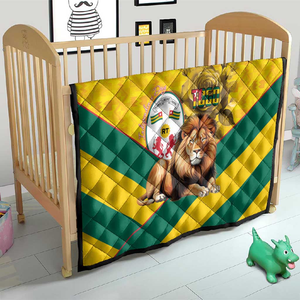 Happy Togo Independence Day Quilt Lion With Coat Of Arms - Kente Pattern LT15