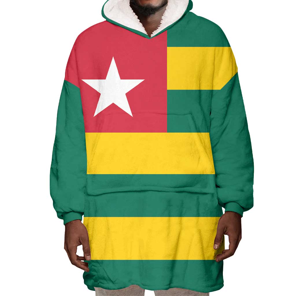 Togolese Independence Day Wearable Blanket Hoodie Flag Style LT15