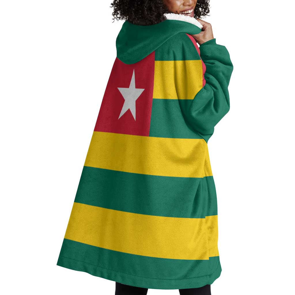 Togolese Independence Day Wearable Blanket Hoodie Flag Style LT15