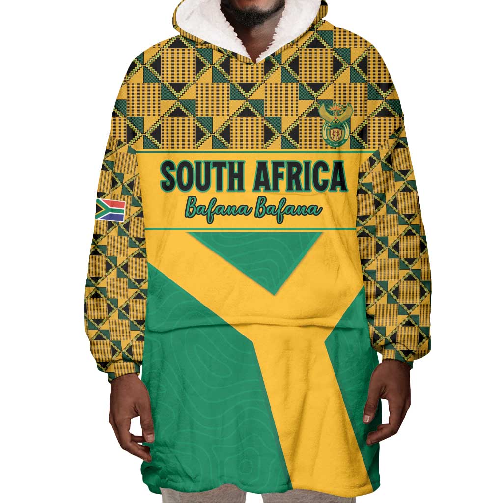 South Africa Soccer Custom Wearable Blanket Hoodie Bafana Bafana LT15
