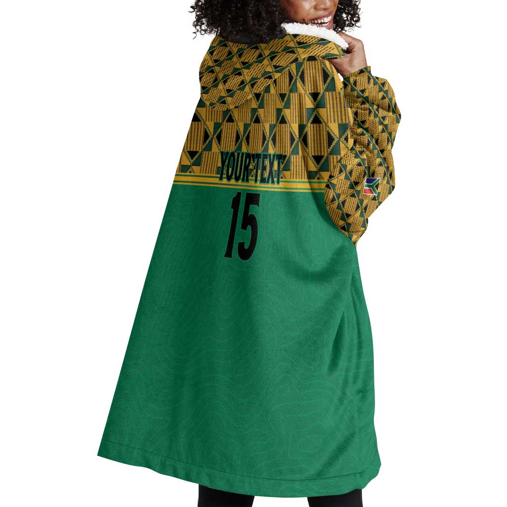 South Africa Soccer Custom Wearable Blanket Hoodie Bafana Bafana LT15