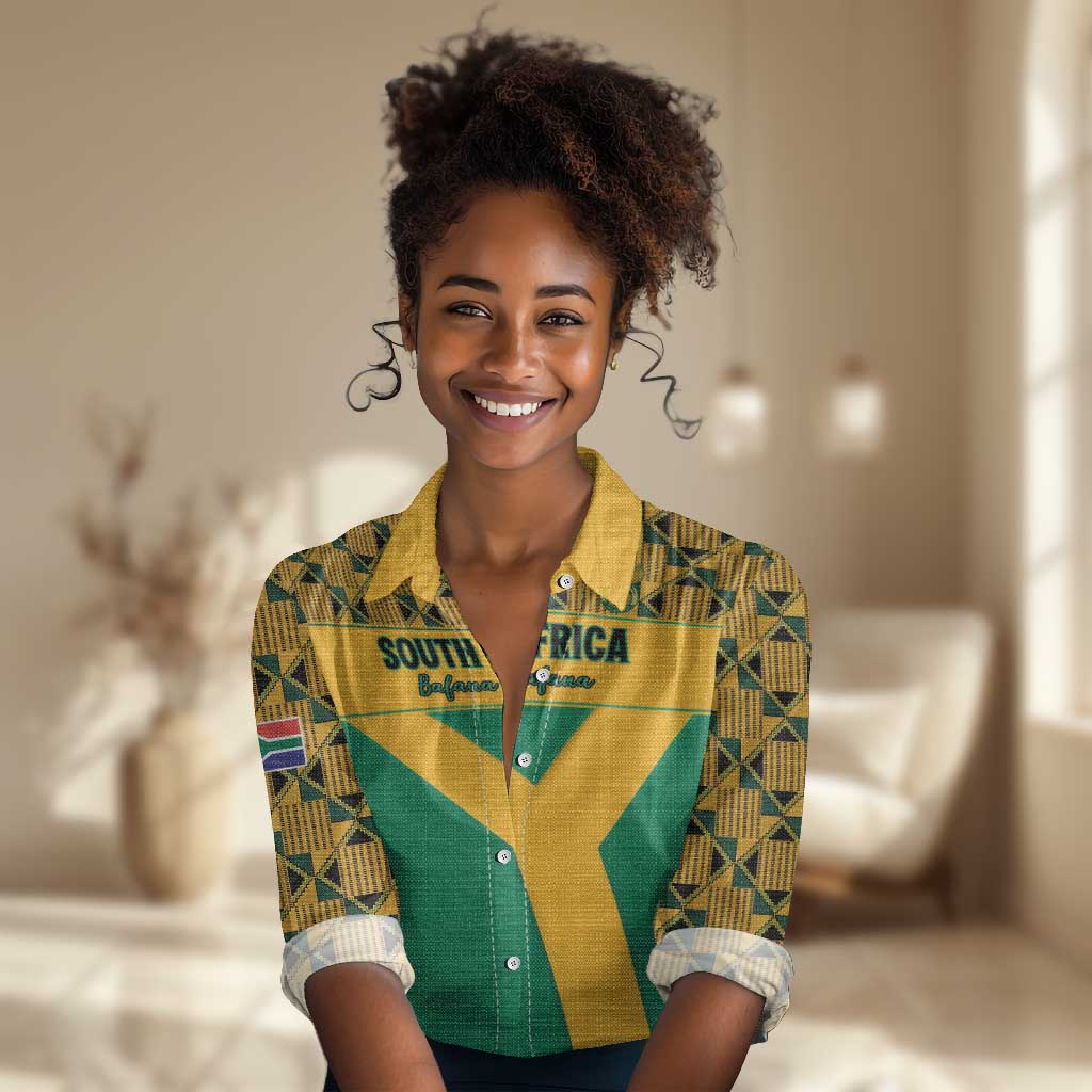 South Africa Soccer Custom Women Casual Shirt Bafana Bafana LT15