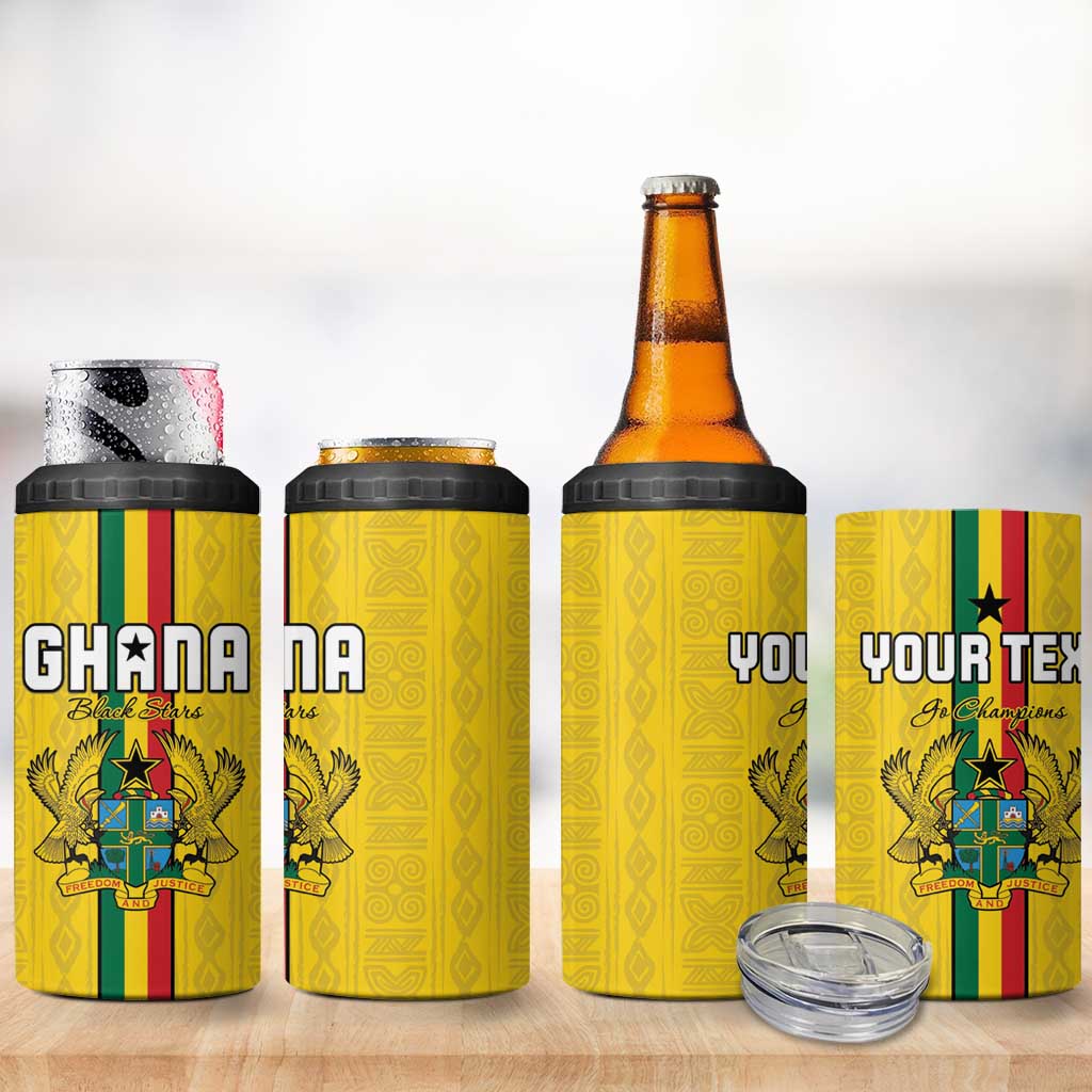 Custom Ghana Football 4 in 1 Can Cooler Tumbler We Are Champions LT15