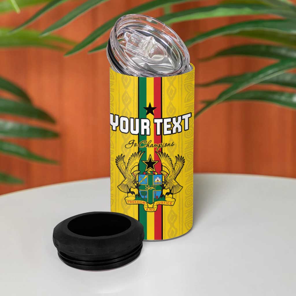 Custom Ghana Football 4 in 1 Can Cooler Tumbler We Are Champions LT15