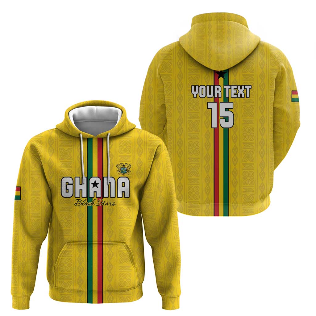 Custom Ghana Football Hoodie Go Black Stars Go LT15