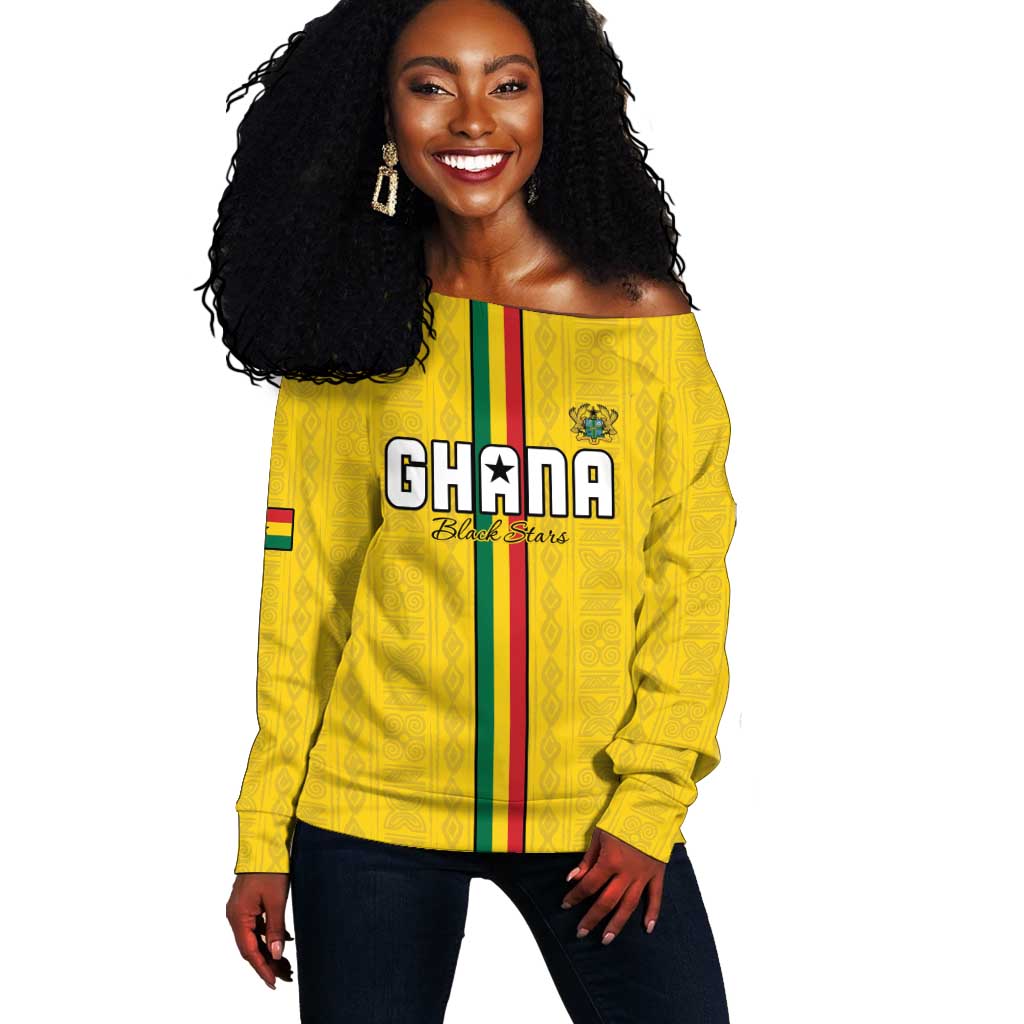 Custom Ghana Football Off Shoulder Sweater We Are Champions LT15