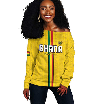 Custom Ghana Football Off Shoulder Sweater We Are Champions LT15