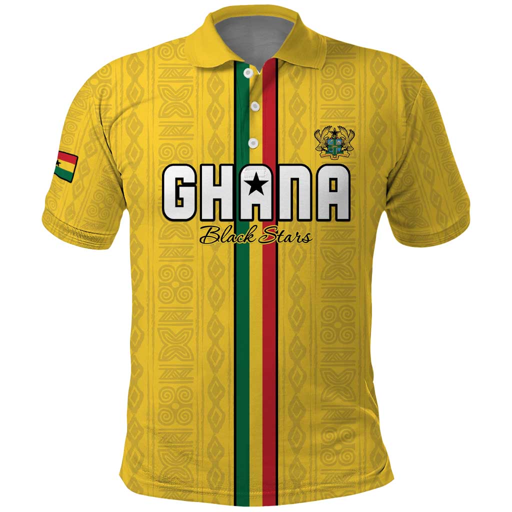 Custom Ghana Football Polo Shirt Go Black Stars Go LT15
