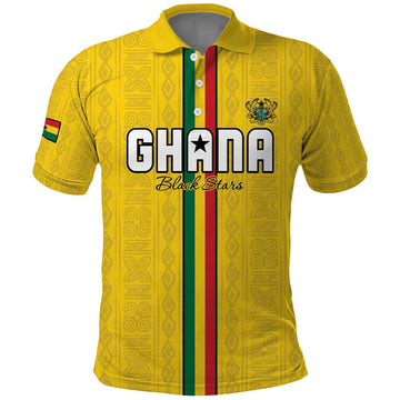 Custom Ghana Football Polo Shirt Go Black Stars Go LT15