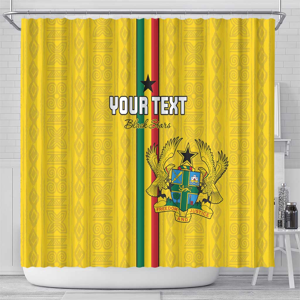 Custom Ghana Football Shower Curtain Go Black Stars Go LT15