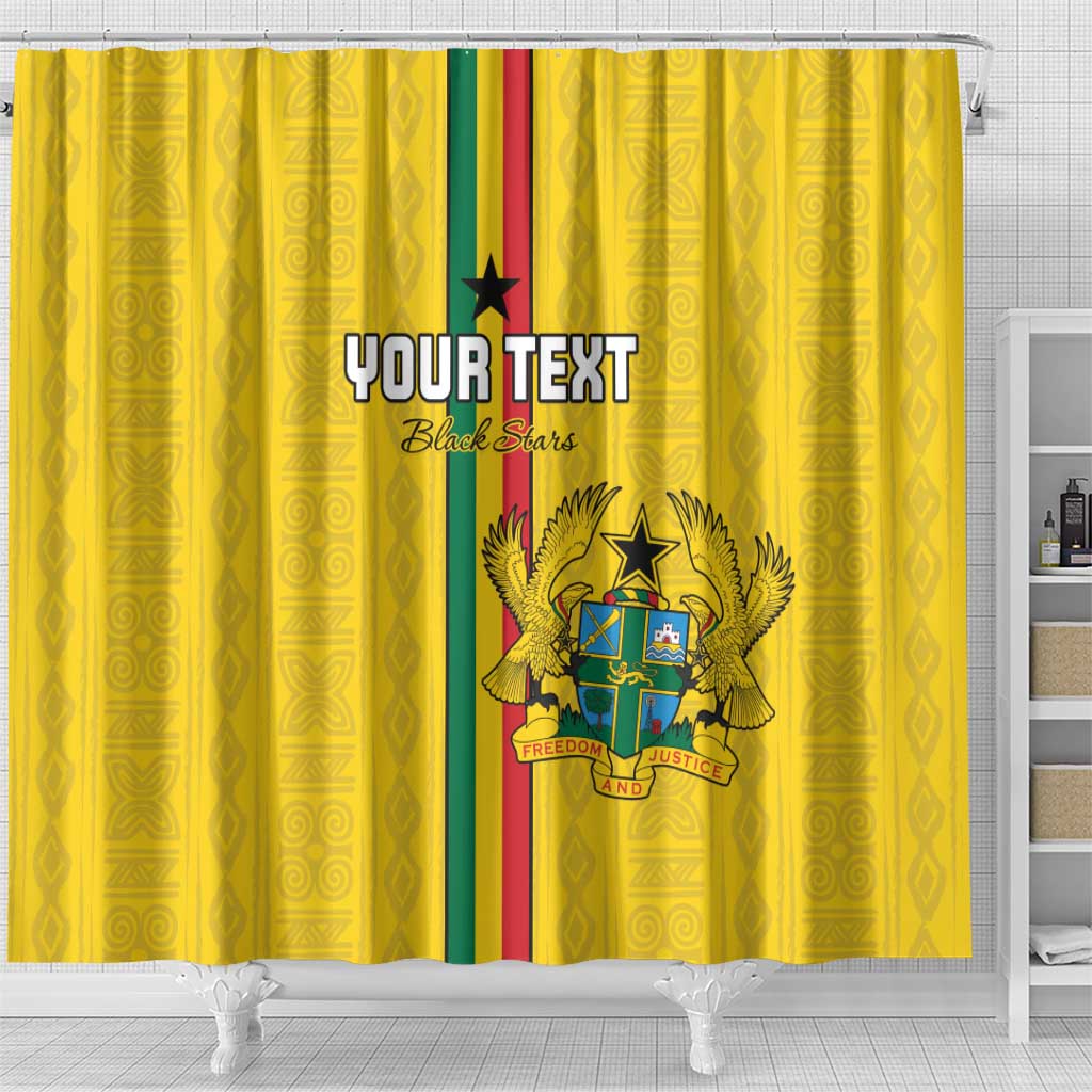 Custom Ghana Football Shower Curtain Go Black Stars Go LT15