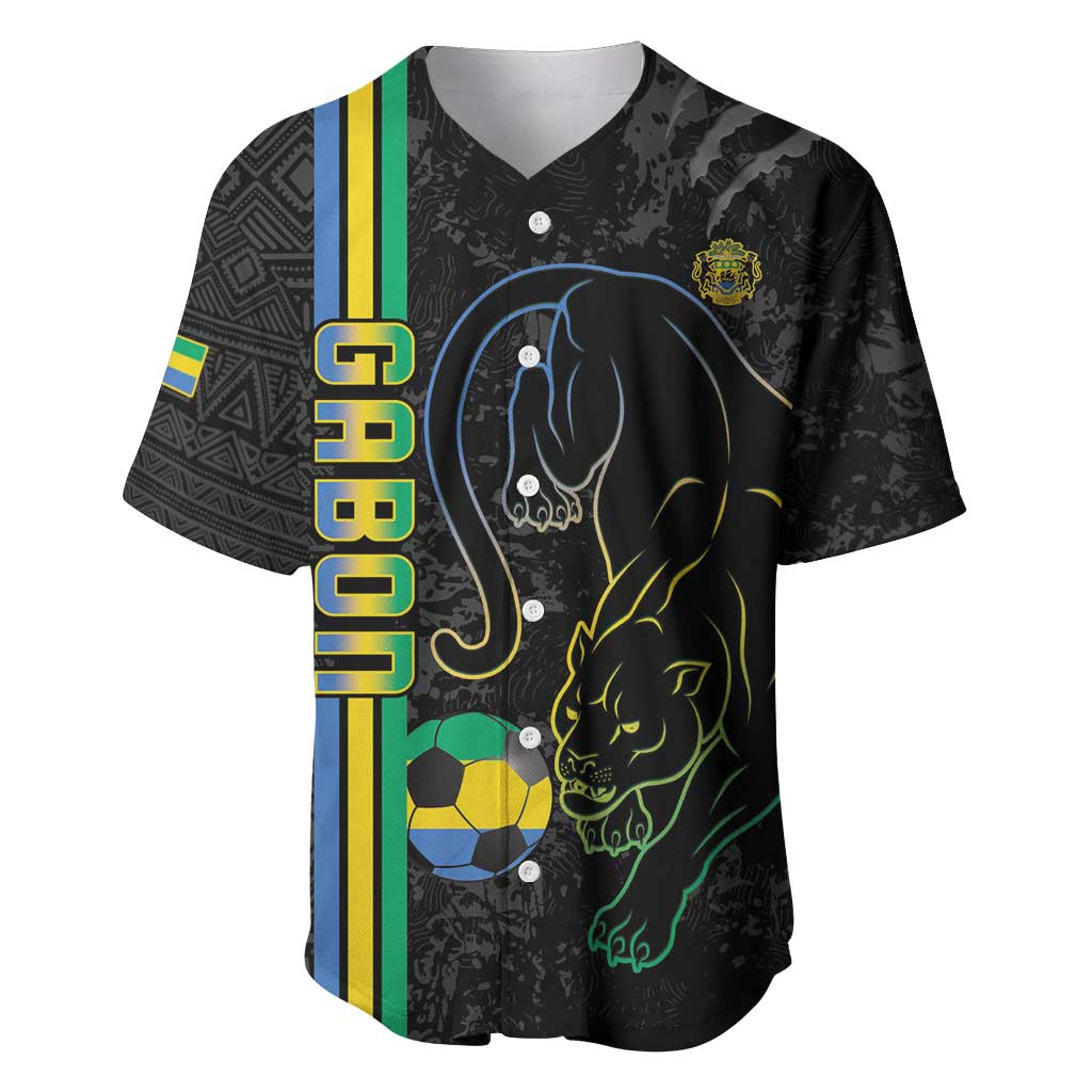 Custom Gabon Football Baseball Jersey Go Champions - Black Ver LT15