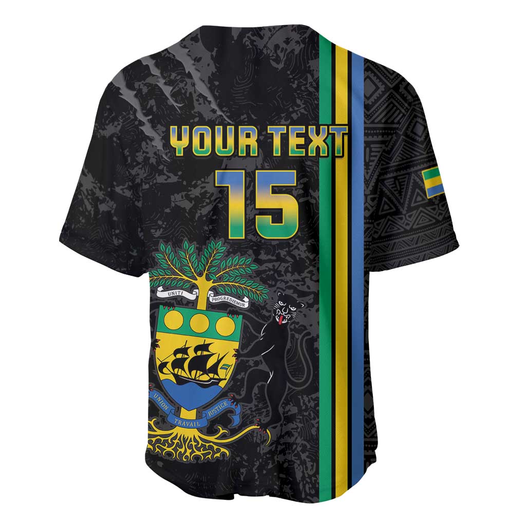 Custom Gabon Football Baseball Jersey Go Champions - Black Ver LT15